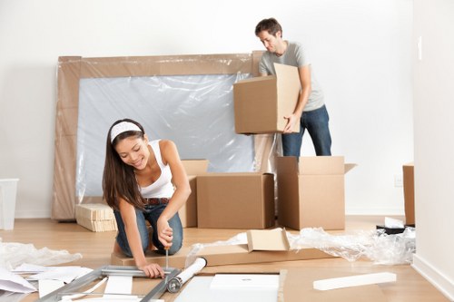 Removal van in Richmond loading boxes for a local home move