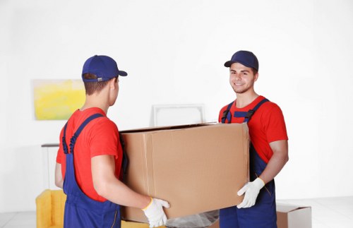 Removal team planning a Richmond home move with boxes and furniture