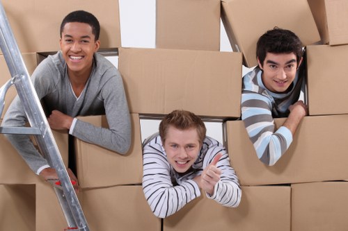 Packing materials and moving boxes prepared for a Richmond home move