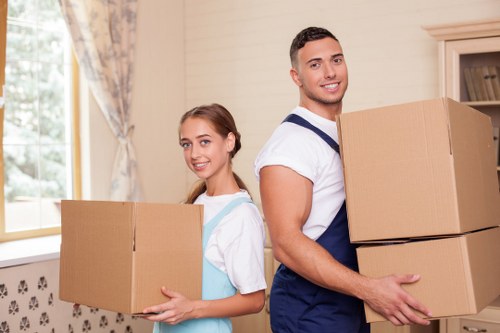 Packed household furniture ready for safe transport in Richmond