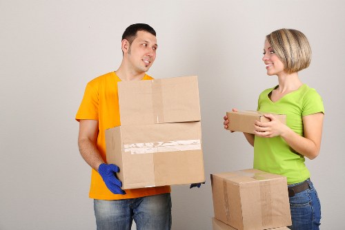 Commercial office furniture being prepared for relocation in Richmond