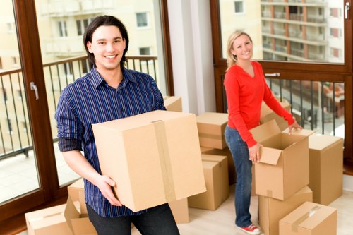 Furniture being moved through a Richmond property with protective handling